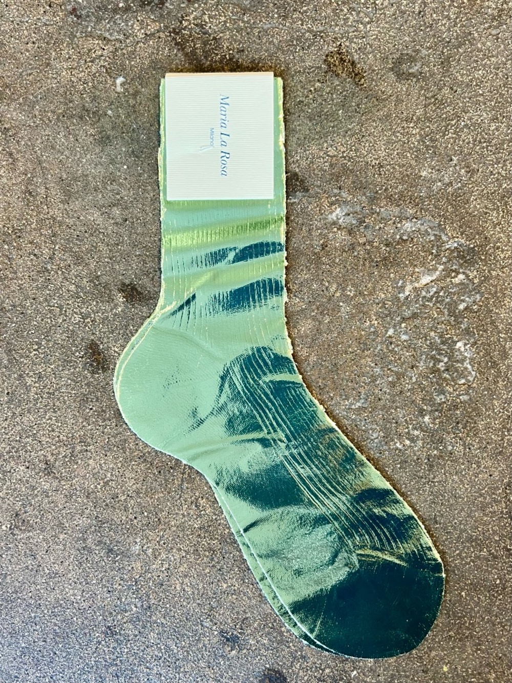 Maria La Rosa Laminated Silk Socks in Verdino
